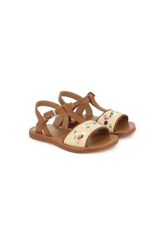 PLAGETTE RAPHIA BROD - LAMINATO-RAPHIA - CREMA-CUERO van POM D'API | Kids Conceptstore Le Fanfare