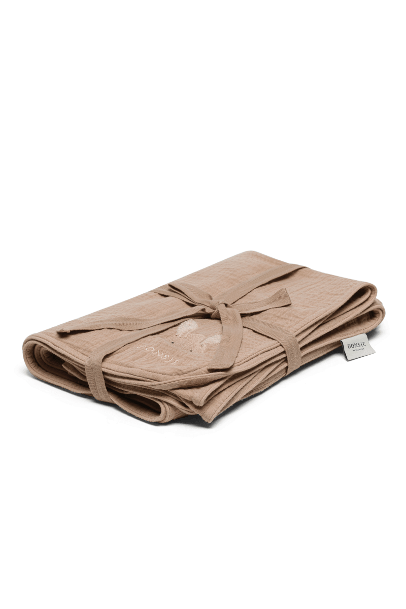 Ploekie Muslin Blanket XL - Fluffy Bunny - Rose Mocha van Donsje Amsterdam | Kids Conceptstore Le Fanfare