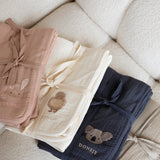 Ploekie Muslin Blanket XL - Fluffy Bunny - Rose Mocha van Donsje Amsterdam | Kids Conceptstore Le Fanfare