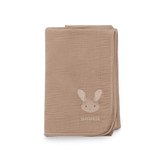 Ploekie Muslin Blanket XL - Fluffy Bunny - Rose Mocha van Donsje Amsterdam | Kids Conceptstore Le Fanfare