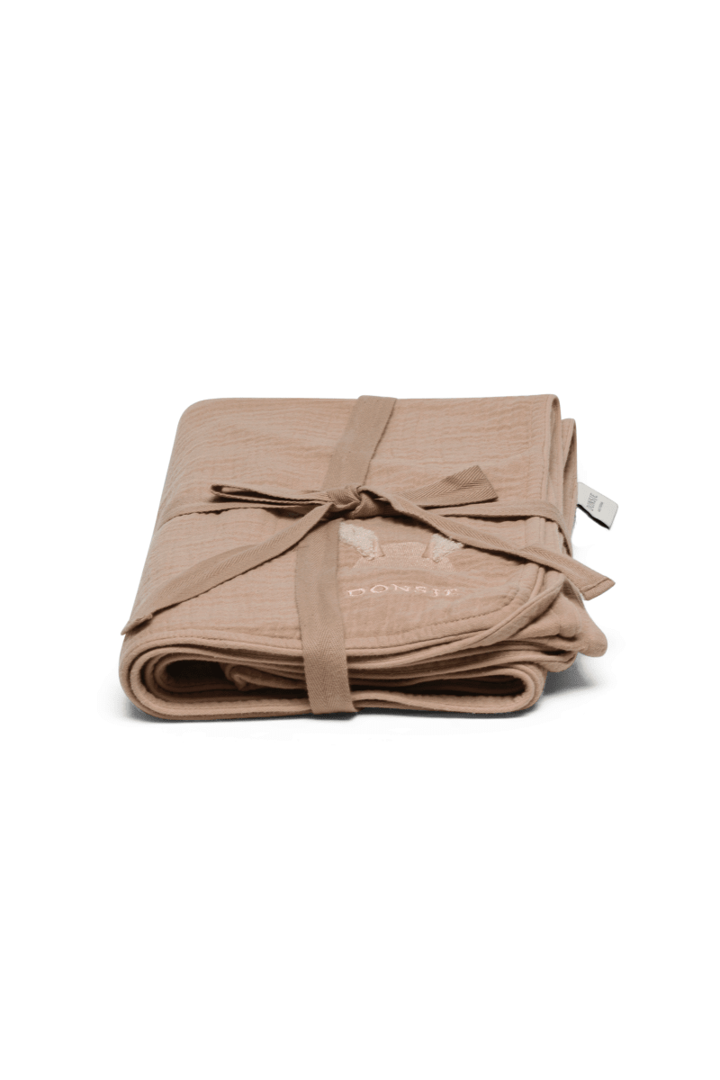 Ploekie Muslin Blanket XL - Fluffy Bunny - Rose Mocha van Donsje Amsterdam | Kids Conceptstore Le Fanfare