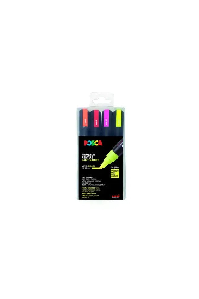 Posca marker - Set van 4 met conische punt - medium - Neon van Posca | Kids Conceptstore Le Fanfare