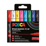 Posca marker - Set van 8 met conische punt - extra-fijn - Basis van Posca | Kids Conceptstore Le Fanfare
