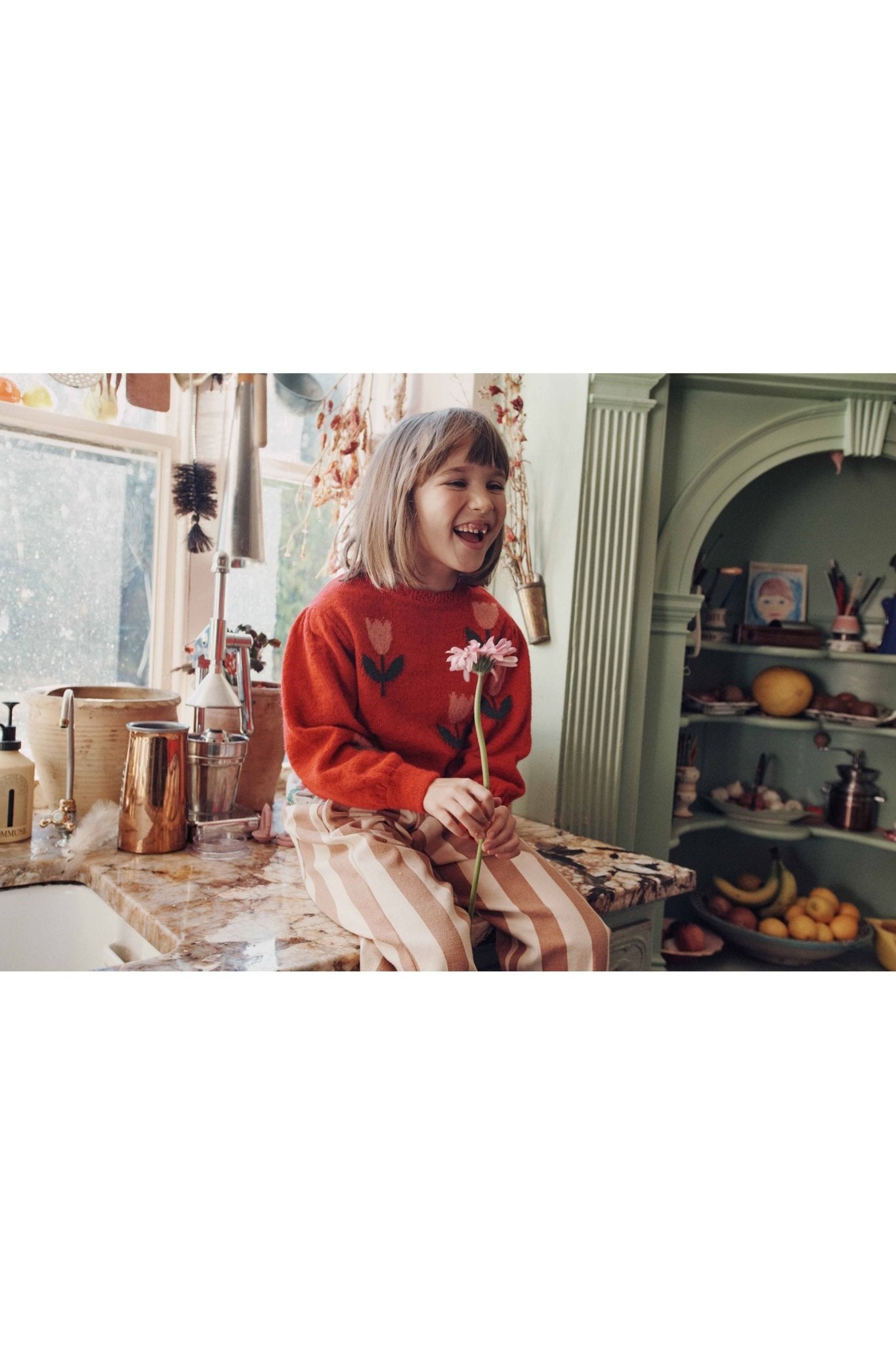 Pull intarsia tulipes - Tulipe mars van Emile et Ida | Kids Conceptstore Le Fanfare