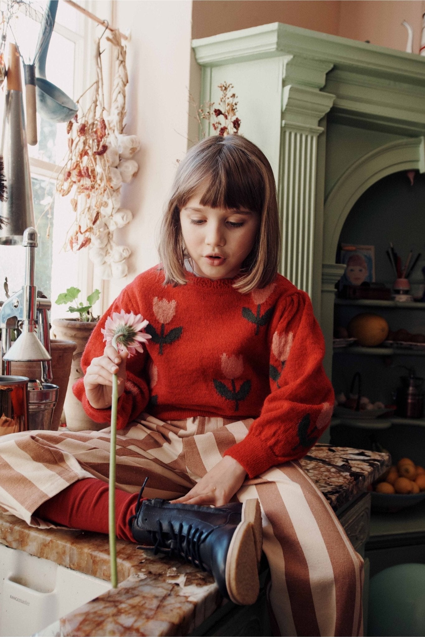 Pull intarsia tulipes - Tulipe mars van Emile et Ida | Kids Conceptstore Le Fanfare