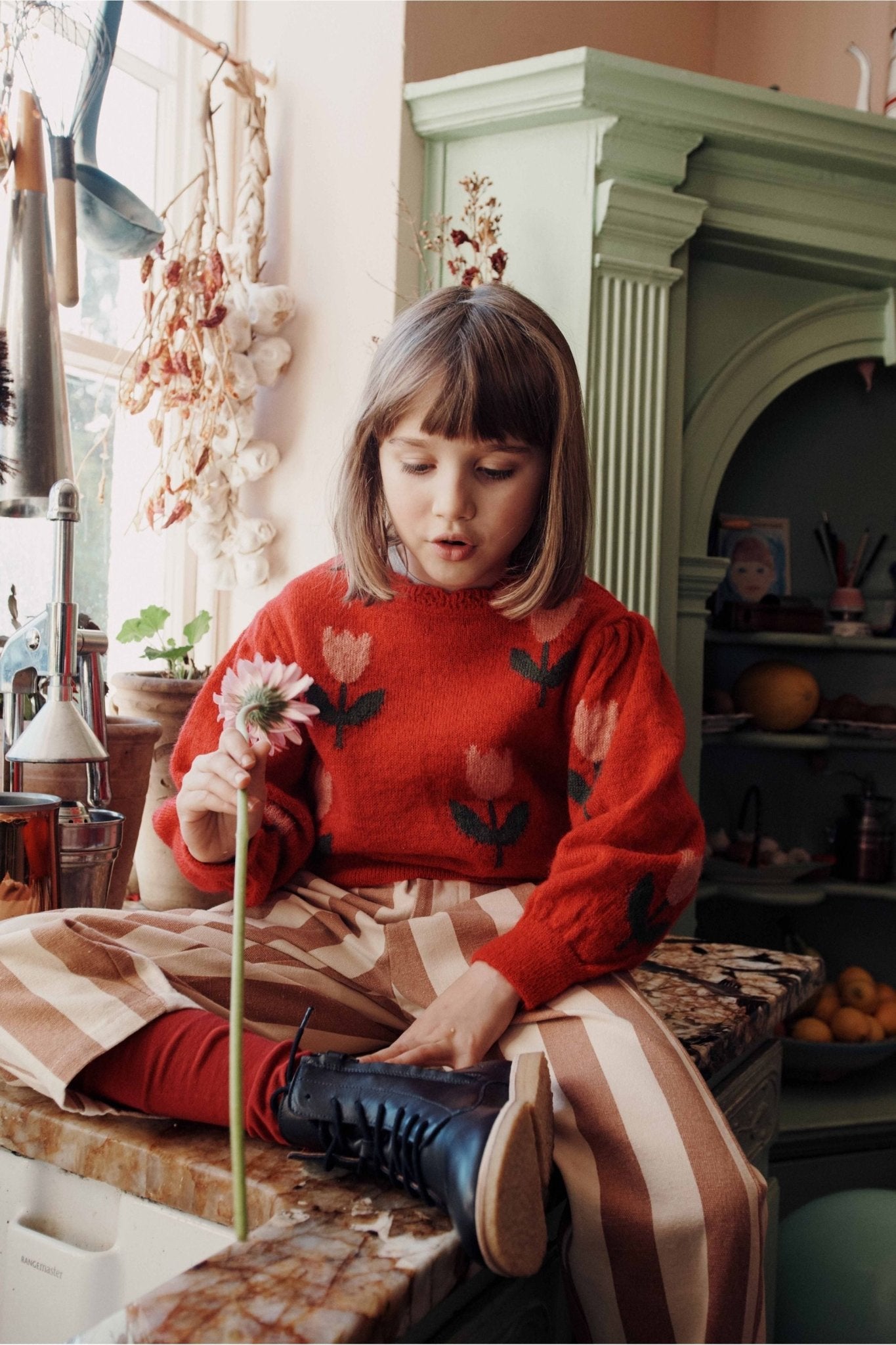 Pull intarsia tulipes - Tulipe mars van Emile et Ida | Kids Conceptstore Le Fanfare