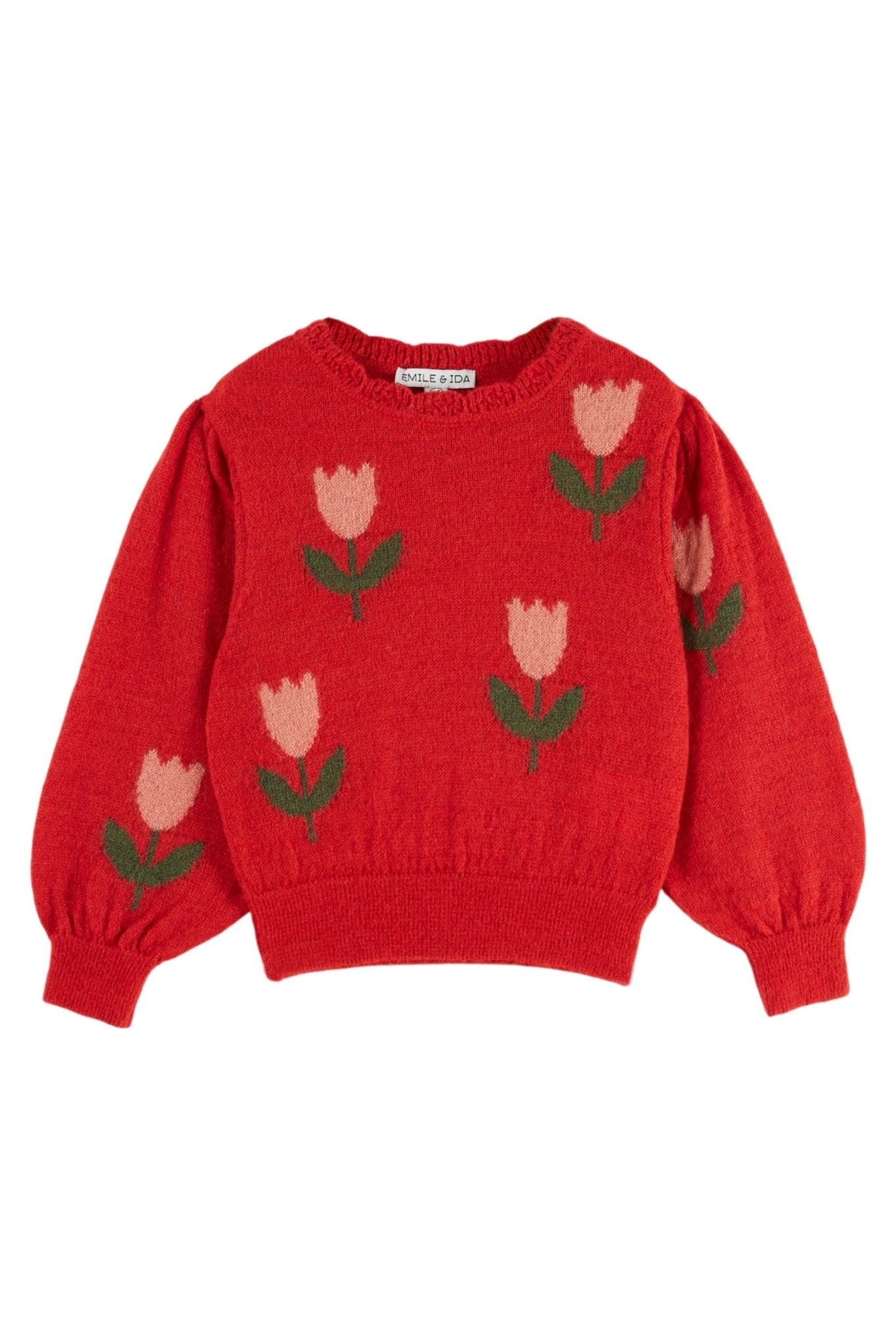 Pull intarsia tulipes - Tulipe mars van Emile et Ida | Kids Conceptstore Le Fanfare