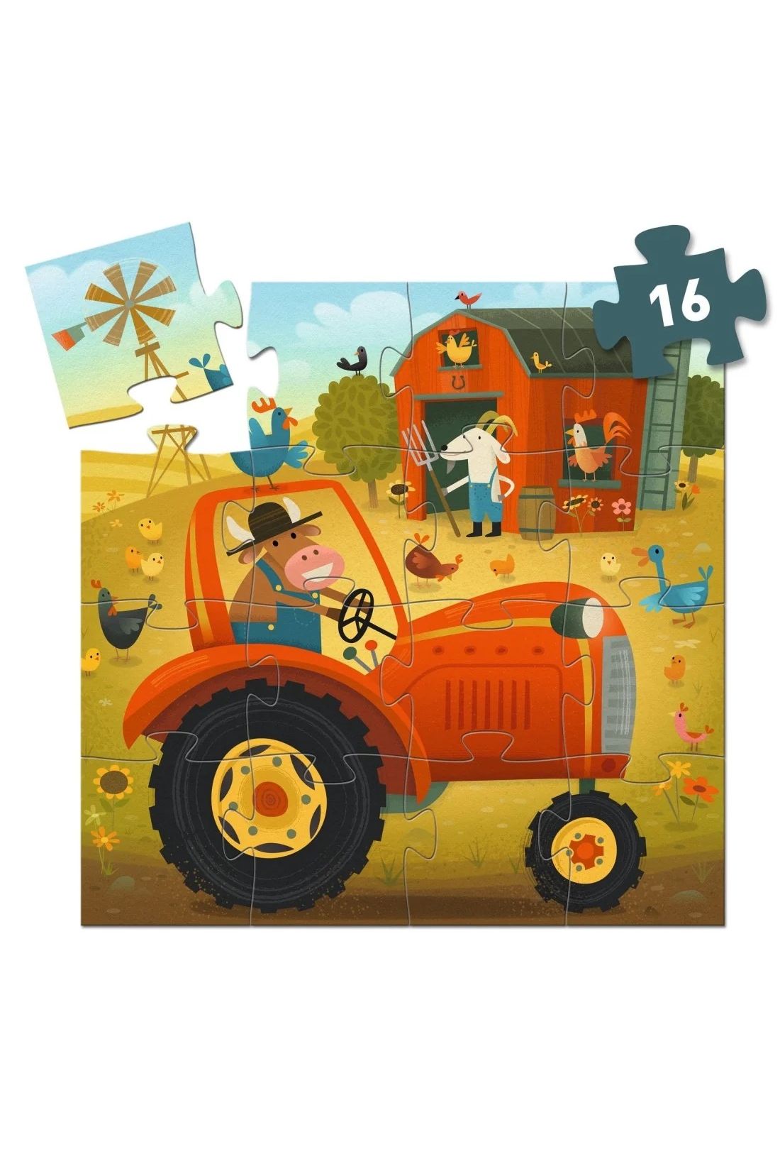 Puzzle silhouette - The tractor van Djeco | Kids Conceptstore Le Fanfare