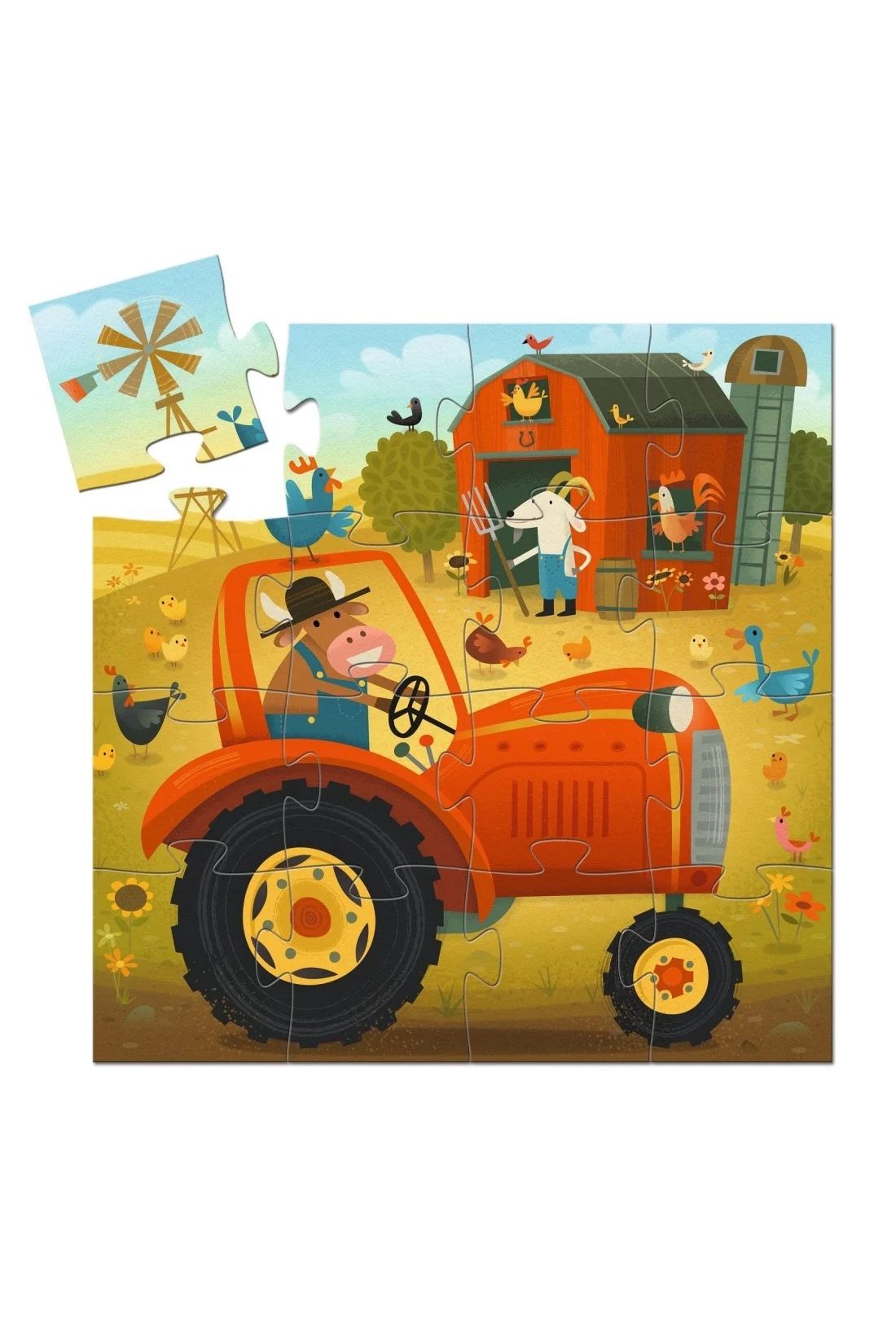 Puzzle silhouette - The tractor van Djeco | Kids Conceptstore Le Fanfare