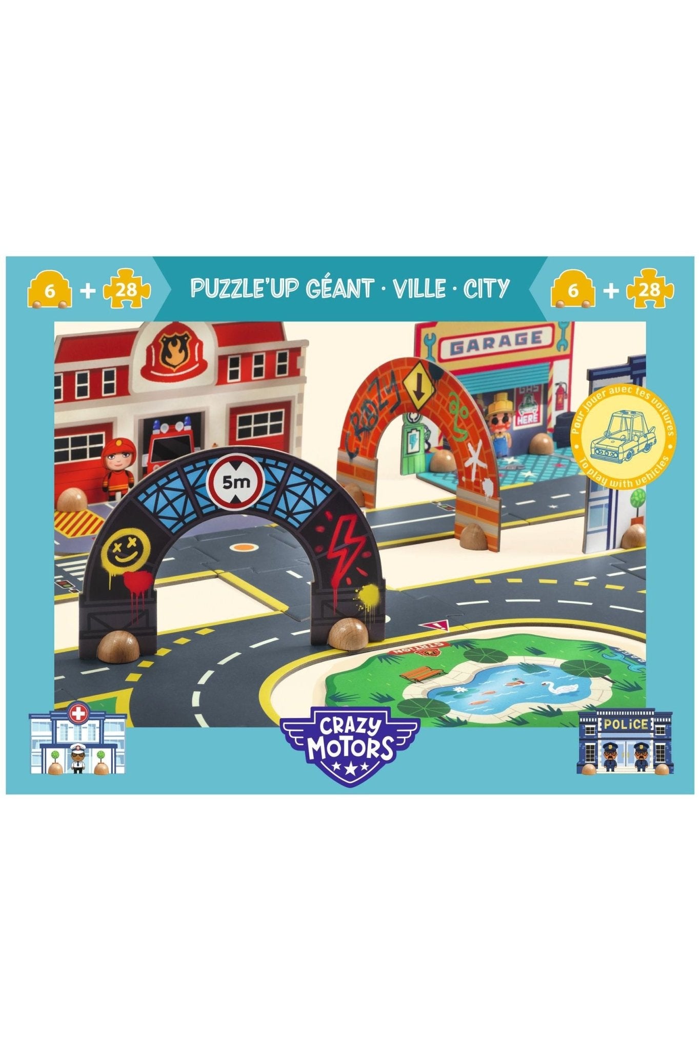 Puzzl'Up Giant - City - 33 pcs van Djeco | Kids Conceptstore Le Fanfare