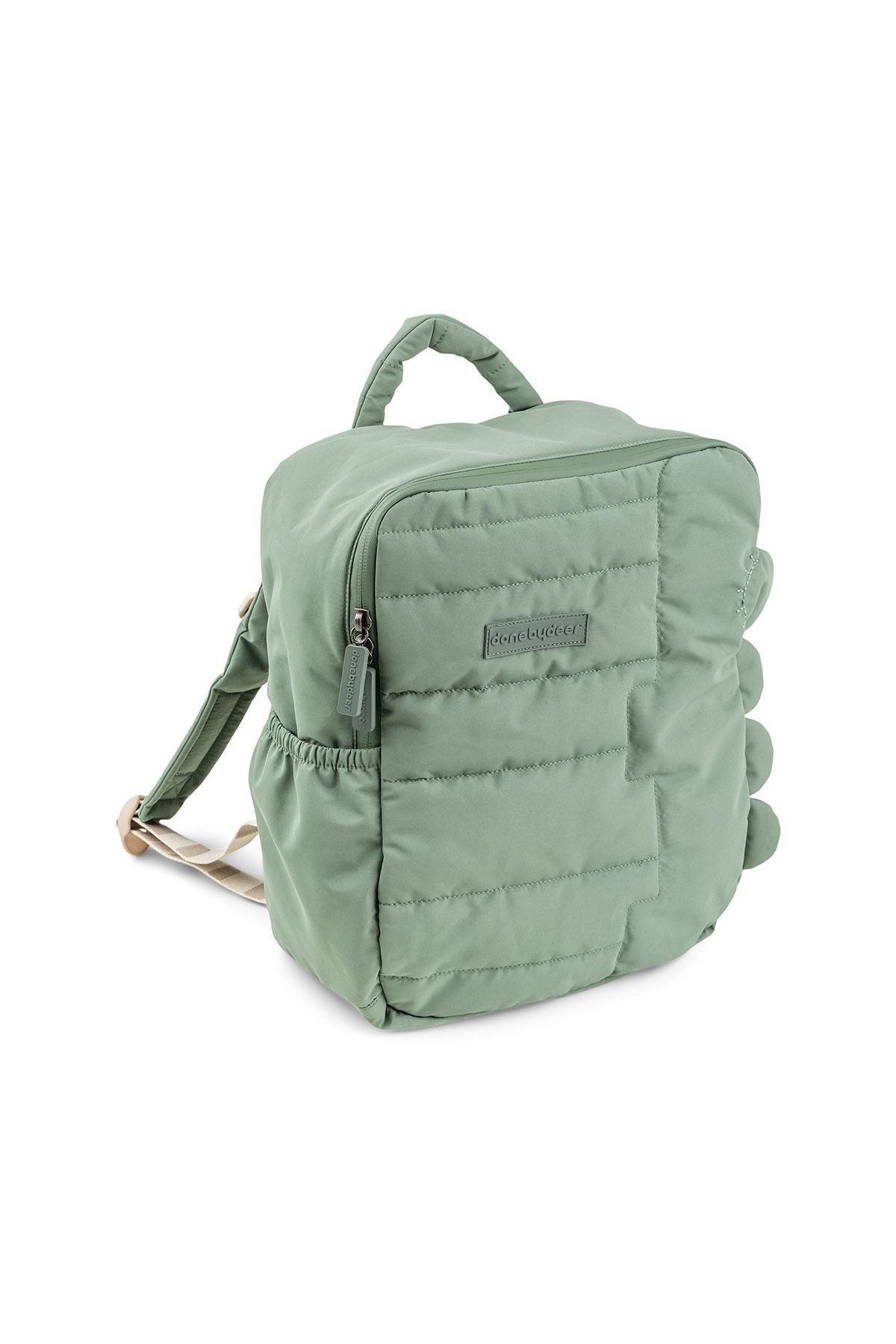 Quilted kids backpack Croco Green van Done by Deer | Kids Conceptstore Le Fanfare