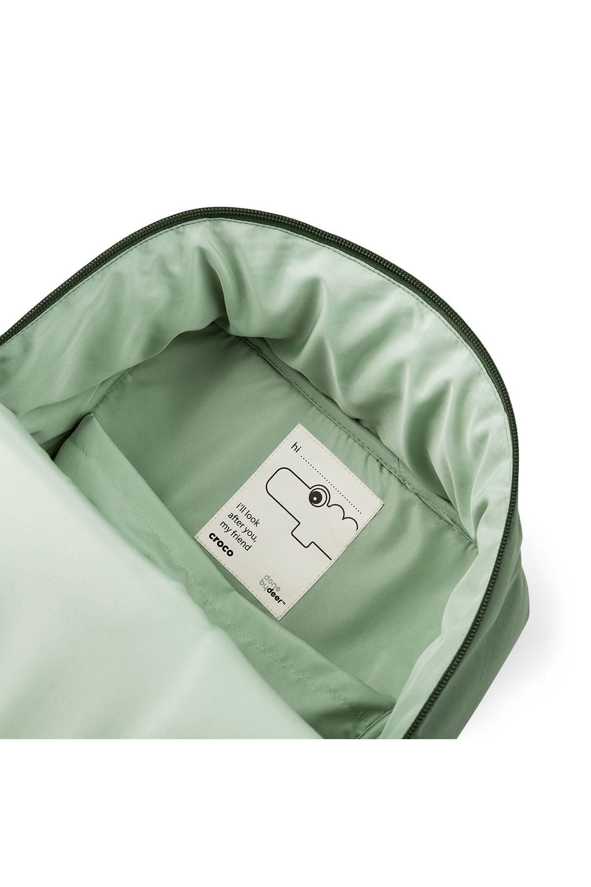 Quilted kids backpack Croco Green van Done by Deer | Kids Conceptstore Le Fanfare