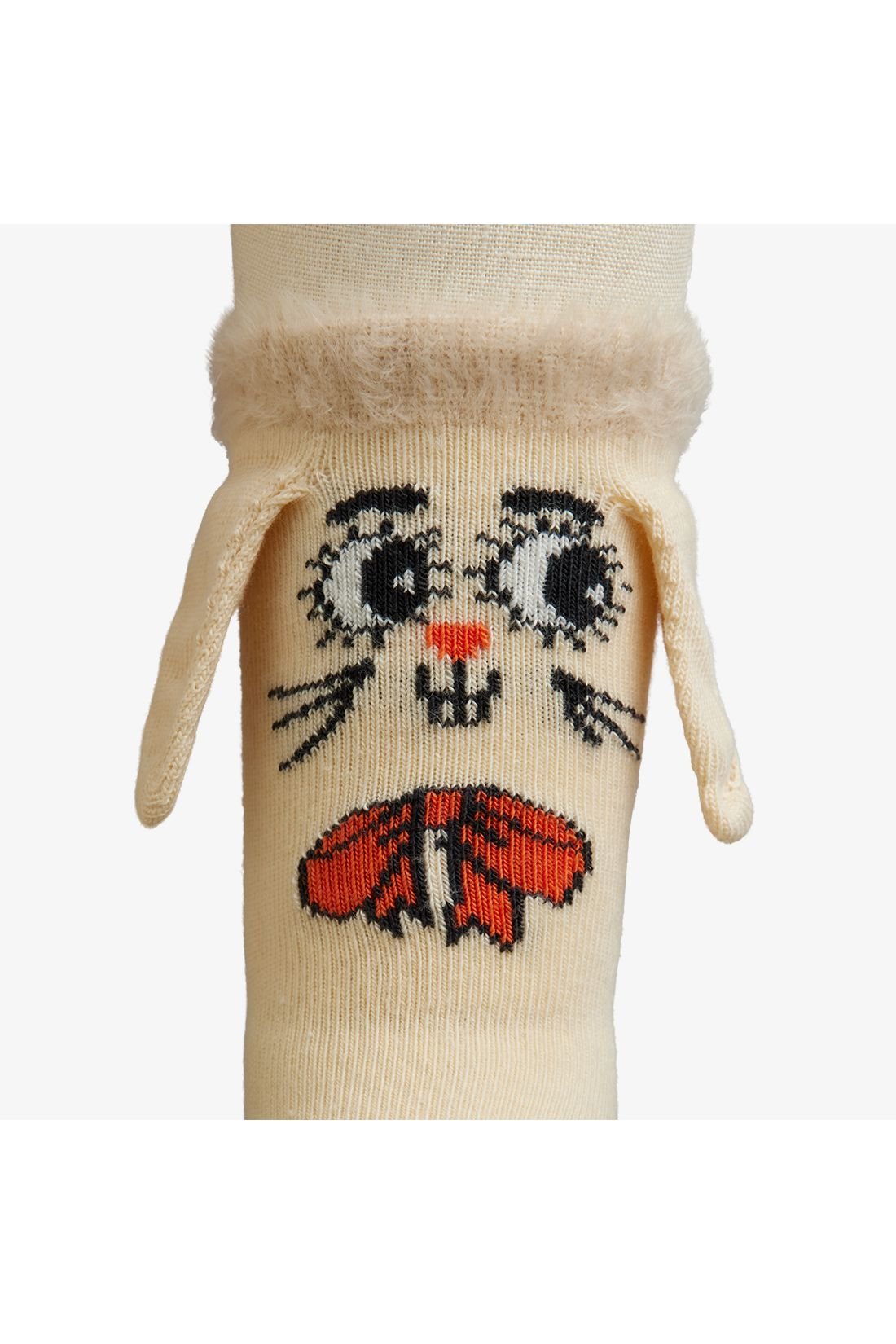 Rabbit 1-pack ear socks - Off-white van Mini Rodini | Kids Conceptstore Le Fanfare