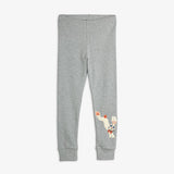 Rabbit application leggings - Grey Melange van Mini Rodini | Kids Conceptstore Le Fanfare