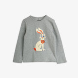 Rabbit application ls top - Grey Melange van Mini Rodini | Kids Conceptstore Le Fanfare