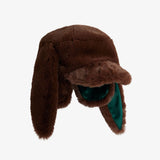 Rabbit ear faux fur cap - Brown van Mini Rodini | Kids Conceptstore Le Fanfare