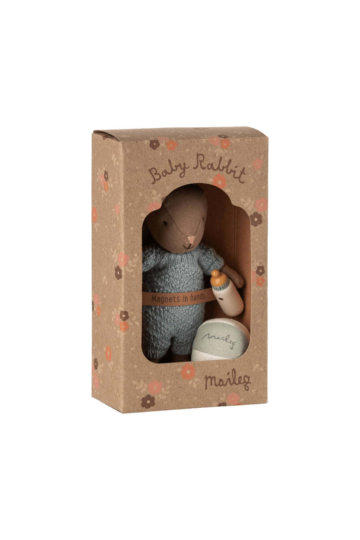 Rabbit set, Micro - Brown - Blue van Maileg | Kids Conceptstore Le Fanfare