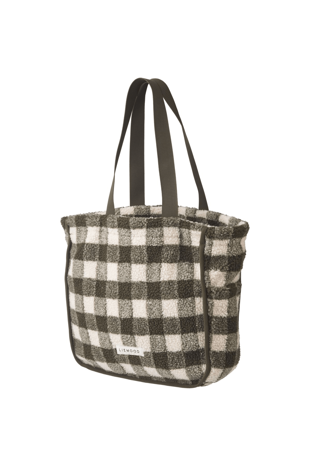Reed Totebag - Check Army Brown / Dark Sandy van Liewood | Kids Conceptstore Le Fanfare