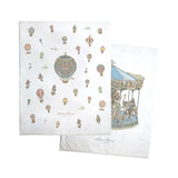 Reversible Quilt - Hot Air Ballon / Carousel Blue van Atelier Choux | Kids Conceptstore Le Fanfare
