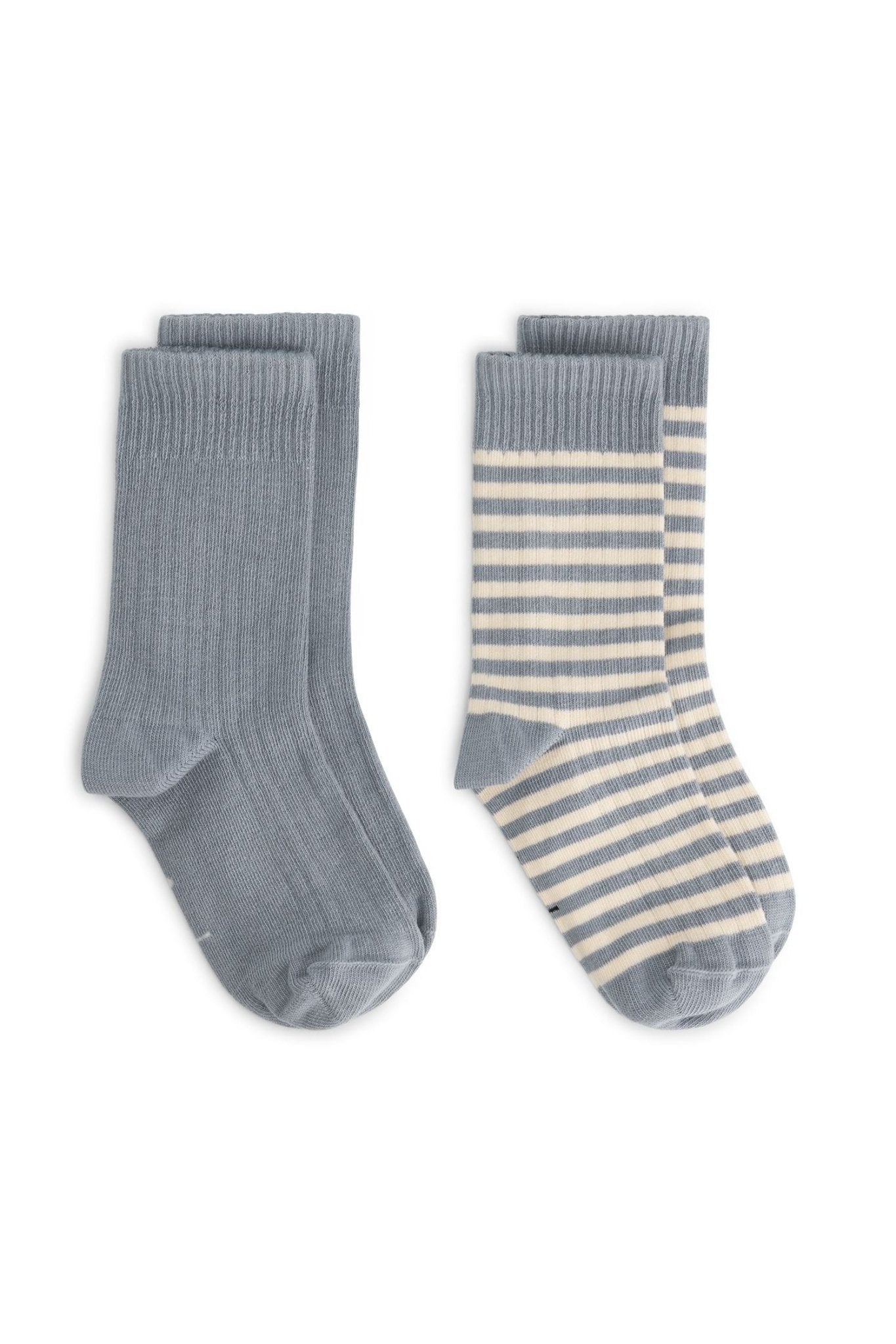 Ribbed Socks | 2-pack | Stone Gray - Cream van Gray Label | Kids Conceptstore Le Fanfare