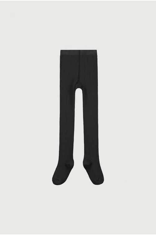 Ribbed Tights Nearly Black van Gray Label | Kids Conceptstore Le Fanfare