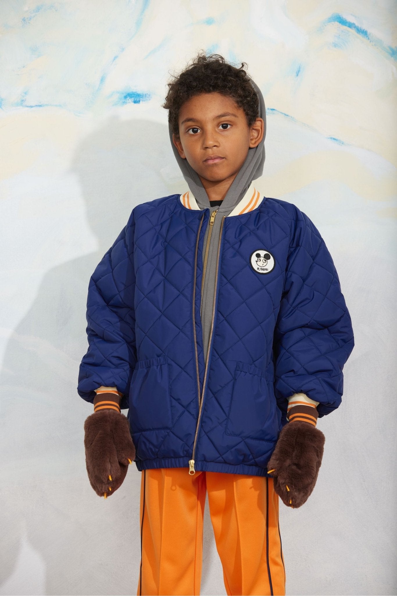 Ritzratz patch quilted puffer - Blue van Mini Rodini | Kids Conceptstore Le Fanfare