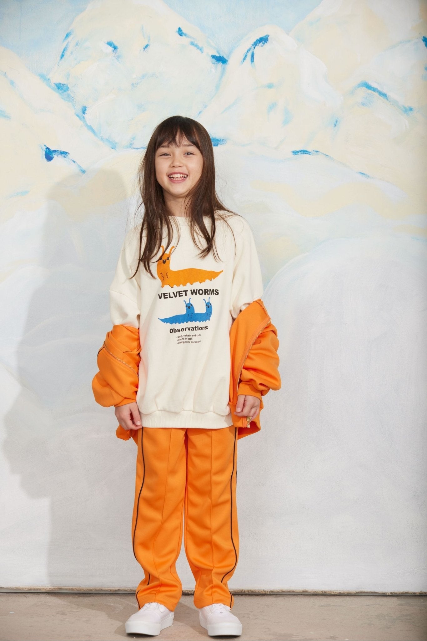 Ritzratz patch trousers - Orange van Mini Rodini | Kids Conceptstore Le Fanfare