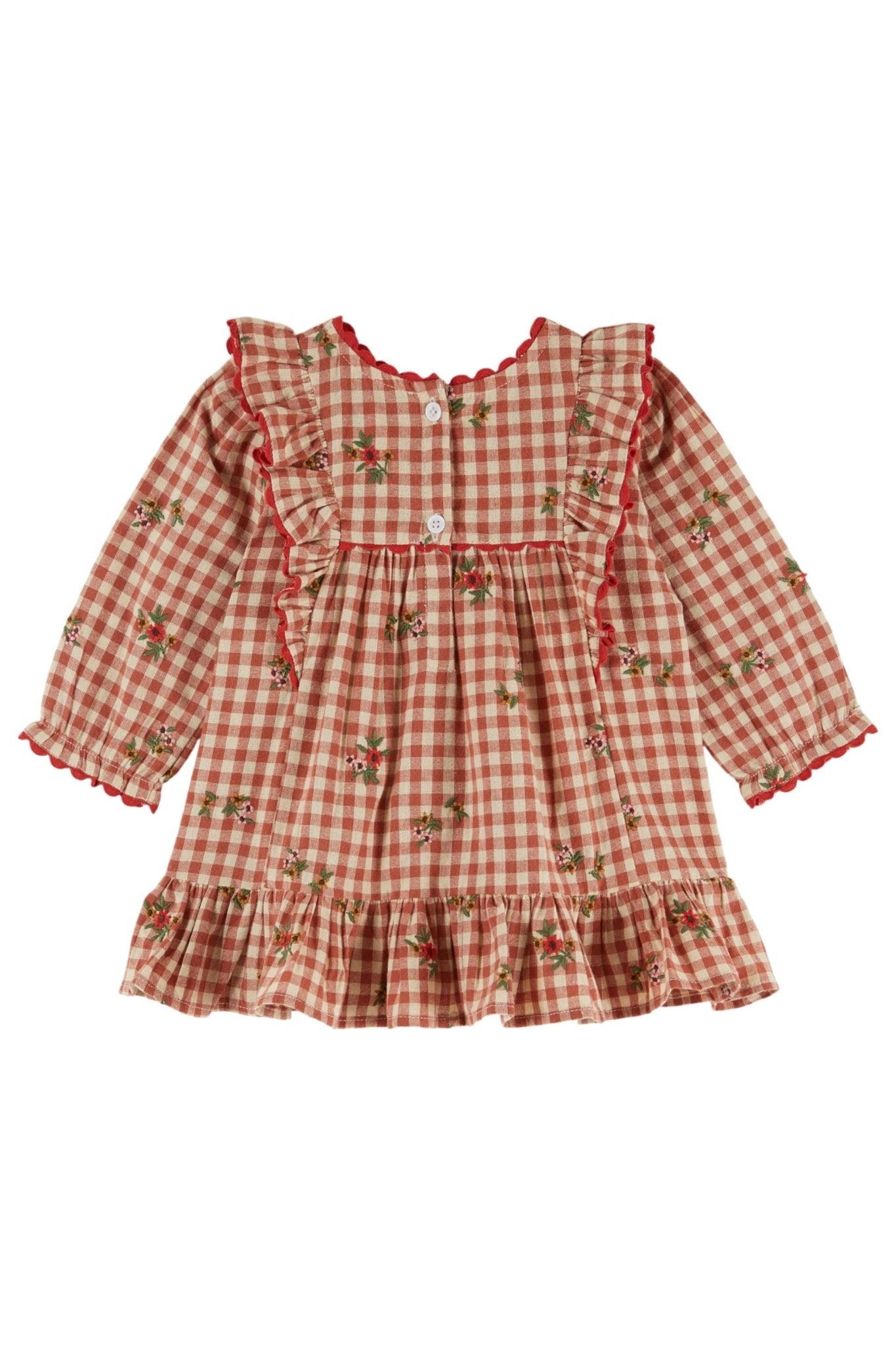 Robe vichy volant/broderie - Vichy broderie van Emile et Ida | Kids Conceptstore Le Fanfare