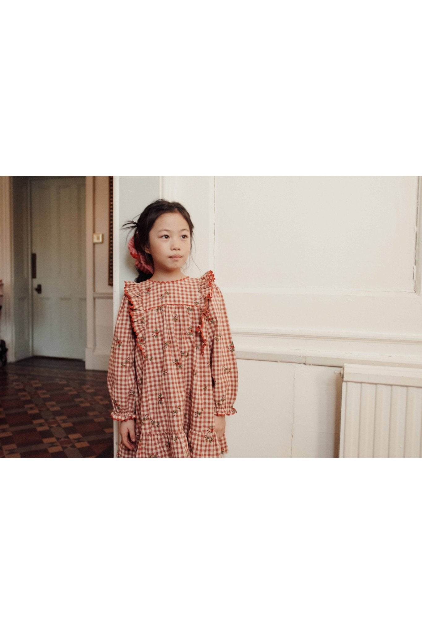 Robe vichy volant/broderie - Vichy broderie van Emile et Ida | Kids Conceptstore Le Fanfare