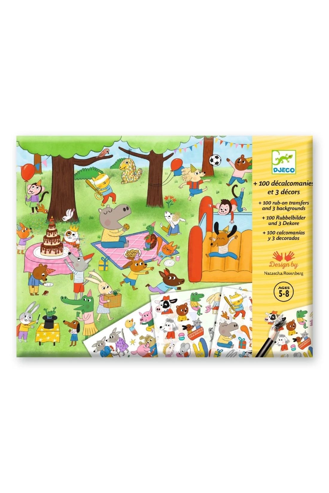 Rub-down transfers - Party time! van Djeco | Kids Conceptstore Le Fanfare