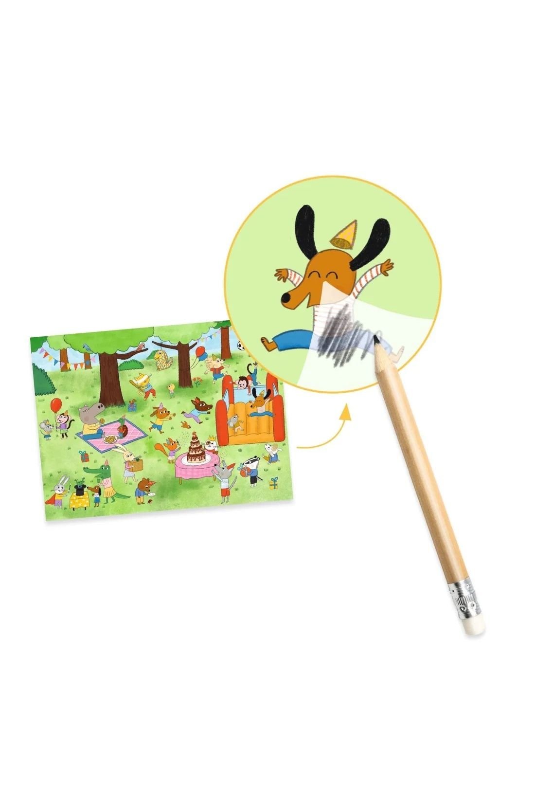 Rub-down transfers - Party time! van Djeco | Kids Conceptstore Le Fanfare
