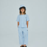 Almond Pant Vista Blue Seersucker Stripes
