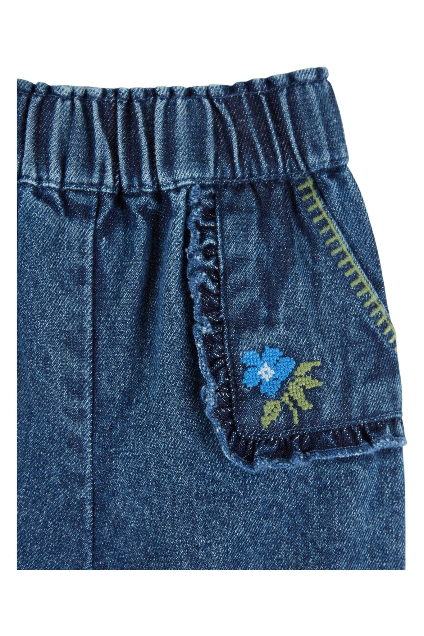 Sarouel denim brode - Denim van Emile et Ida | Kids Conceptstore Le Fanfare