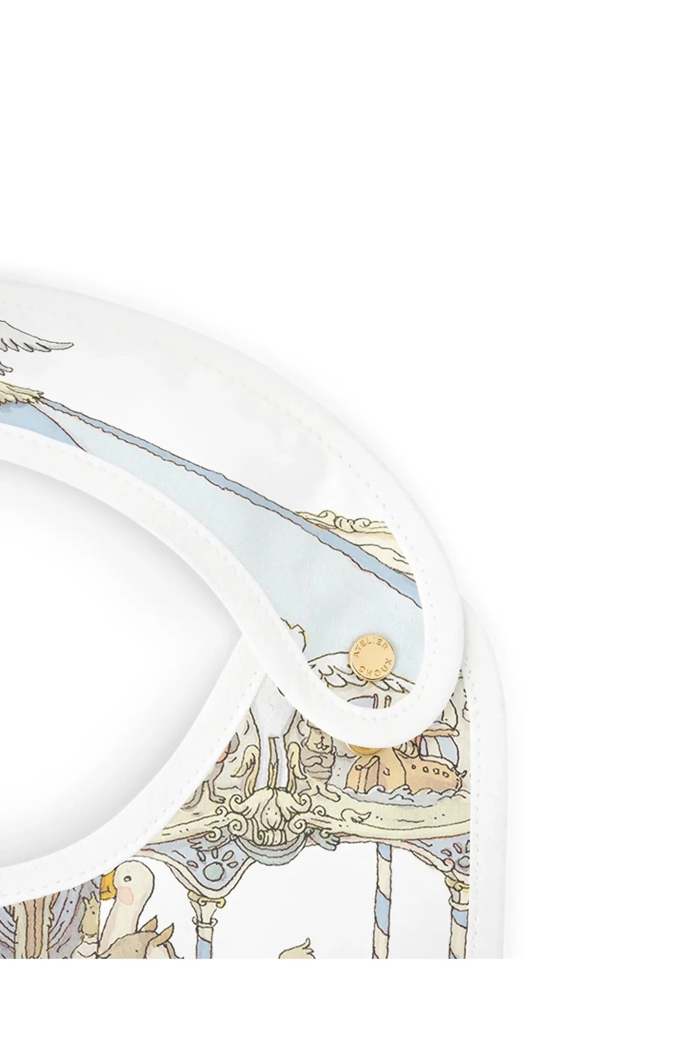 Satin bib - Carousel Blue van Atelier Choux | Kids Conceptstore Le Fanfare