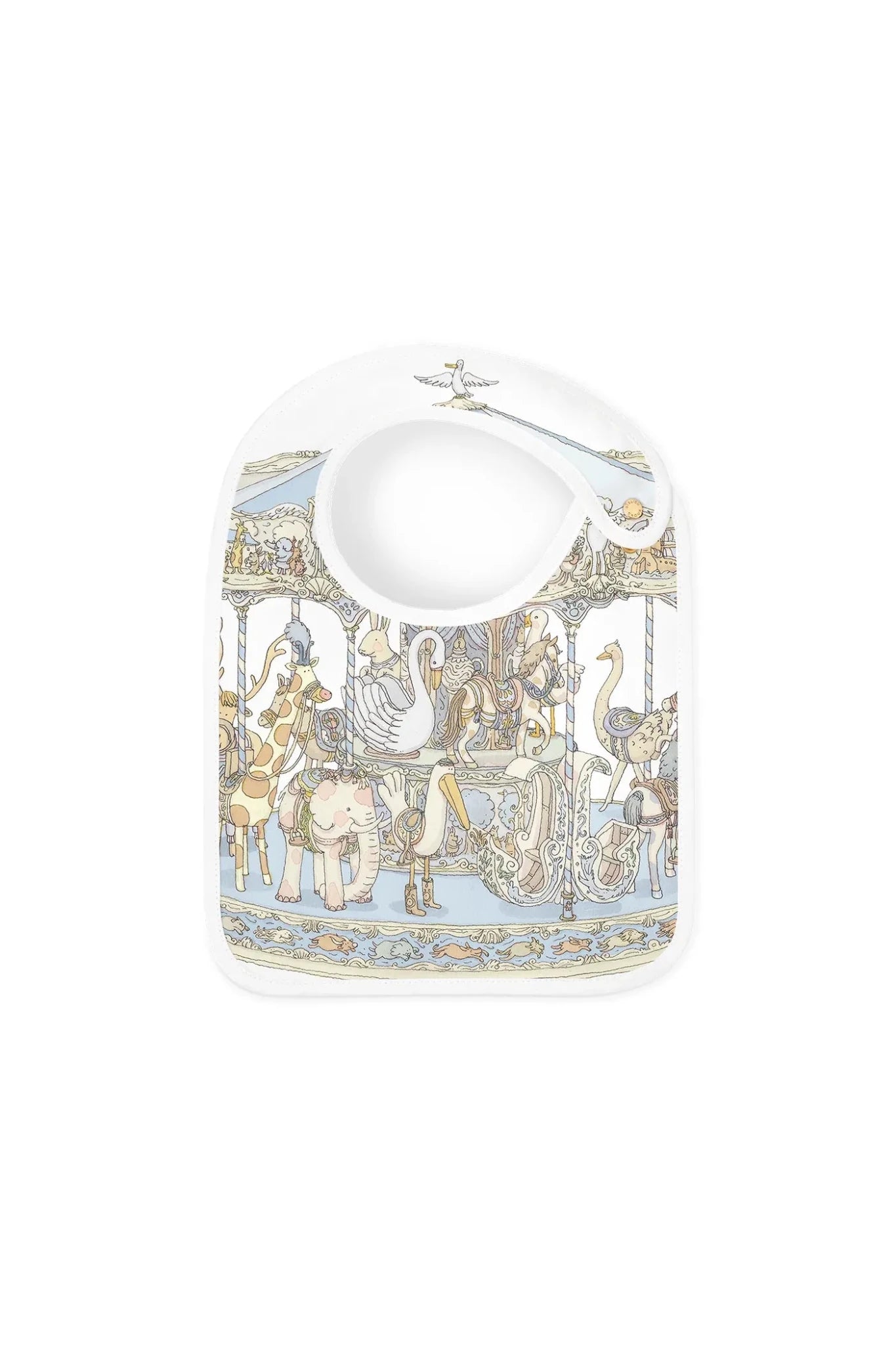 Satin bib - Carousel Blue van Atelier Choux | Kids Conceptstore Le Fanfare