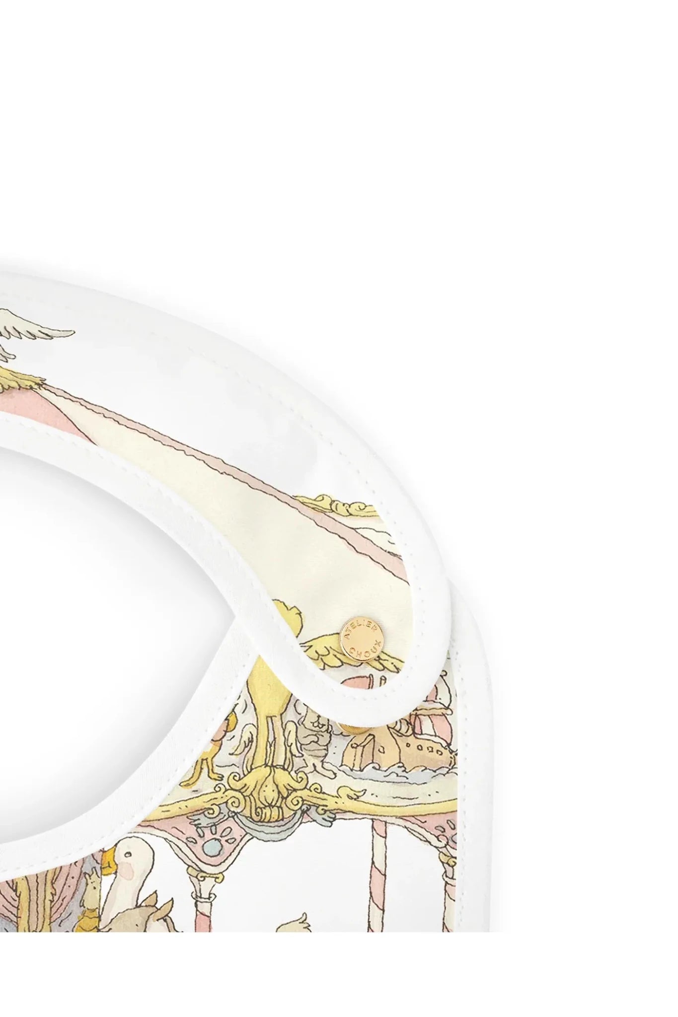 Satin bib - Carousel Pink van Atelier Choux | Kids Conceptstore Le Fanfare