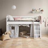 Seaside Play mattress, Classic low loft bed (200 cm), nature van Oliver Furniture | Kids Conceptstore Le Fanfare
