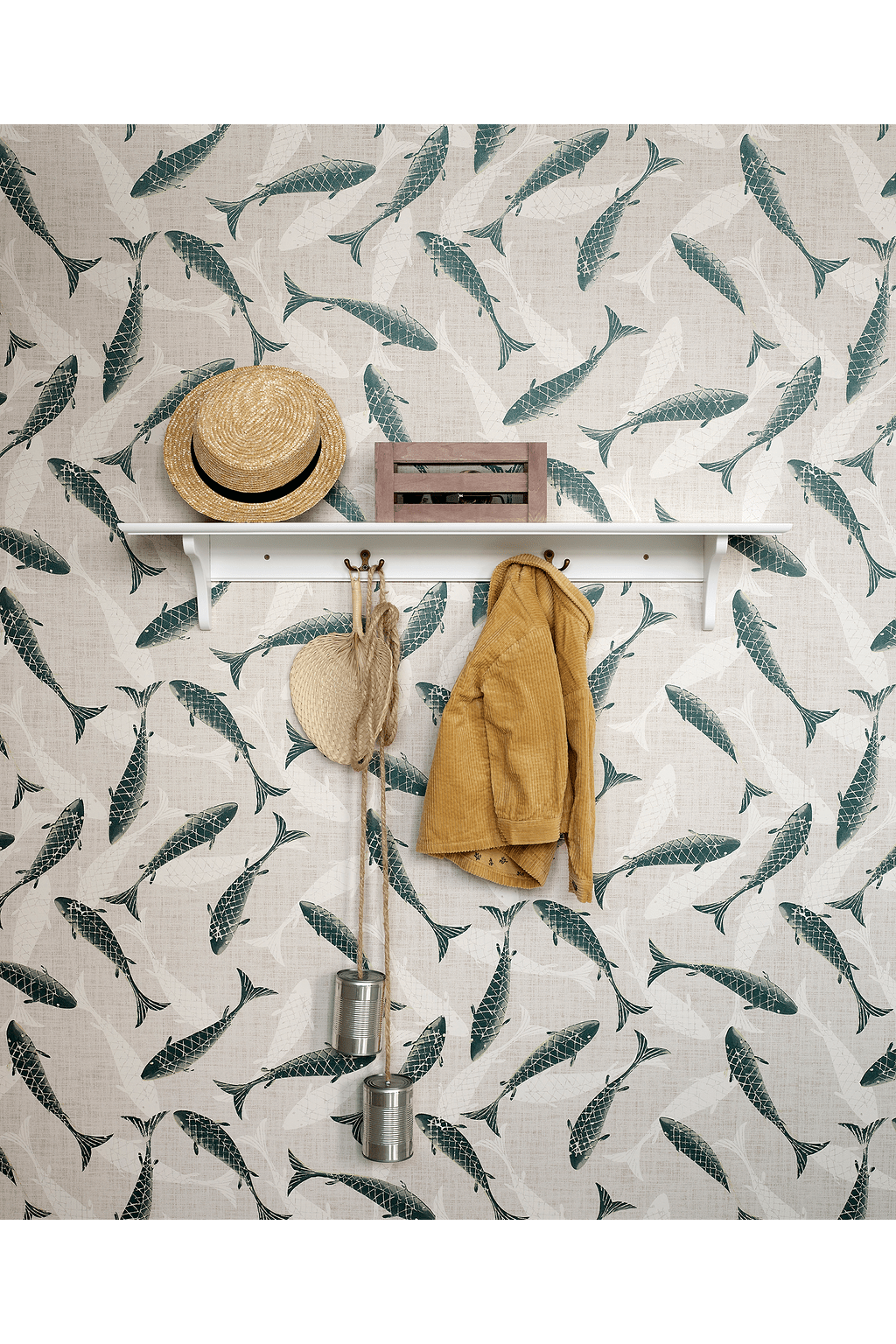 Seaside shelf with hooks, 60cm van Oliver Furniture | Kids Conceptstore Le Fanfare
