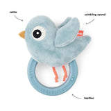 Sensory rattle w/teether | Birdee - Blue van Done by Deer | Kids Conceptstore Le Fanfare