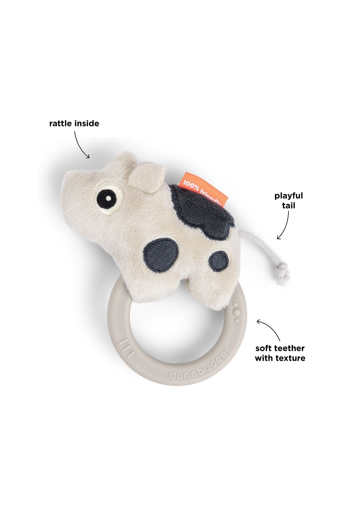 Sensory rattle w/teether | Dotti - Sand van Done by Deer | Kids Conceptstore Le Fanfare