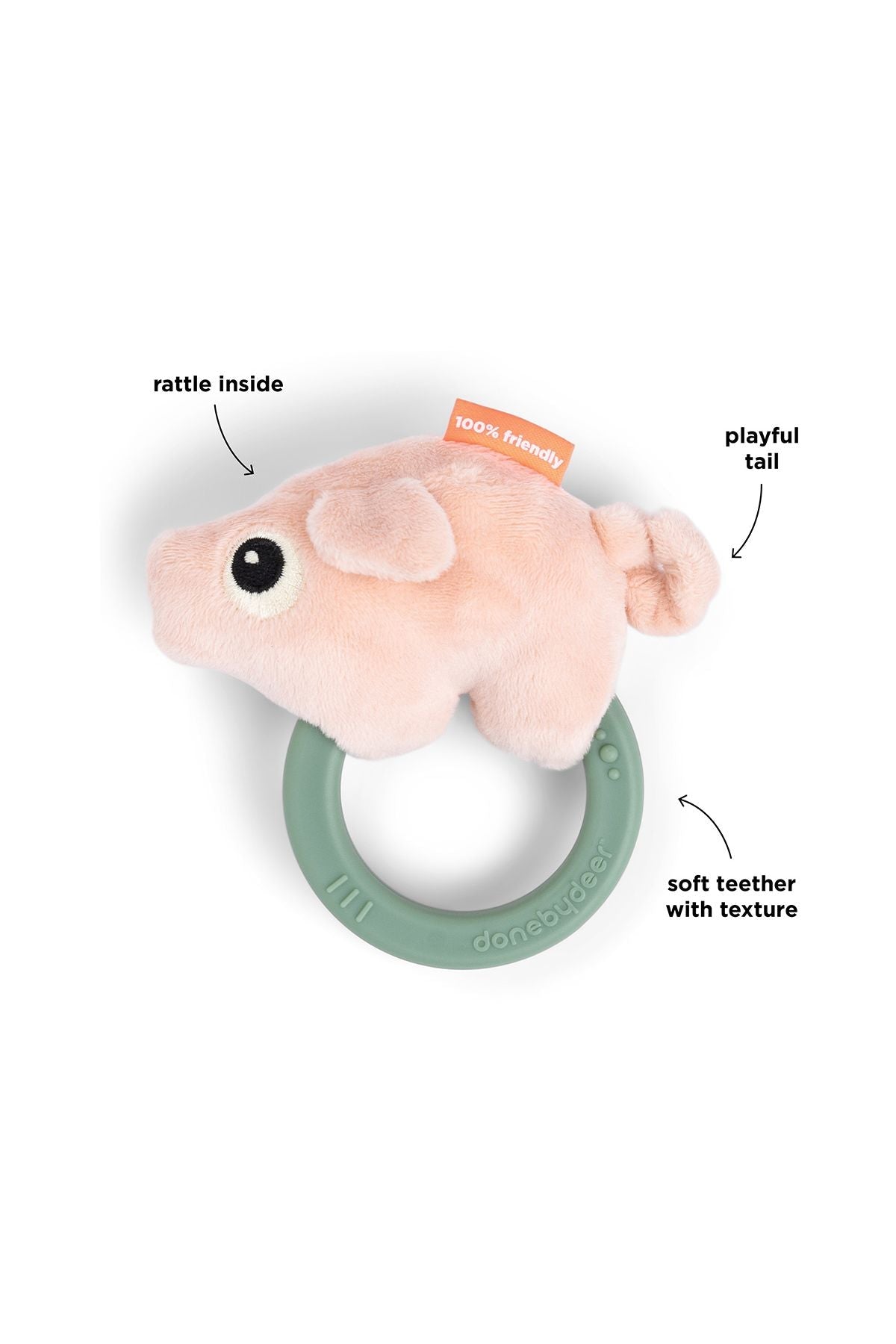 Sensory rattle w/teether | Pigee - Colour mix van Done by Deer | Kids Conceptstore Le Fanfare