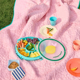 Serving Tray with Handle in Mint with Lemon Print van Rice | Kids Conceptstore Le Fanfare