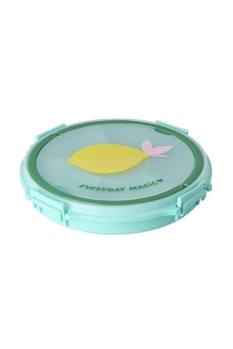 Serving Tray with Handle in Mint with Lemon Print van Rice | Kids Conceptstore Le Fanfare