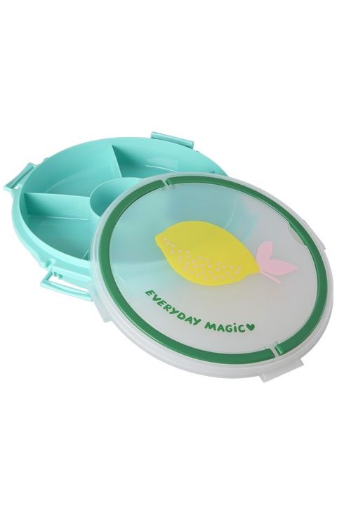 Serving Tray with Handle in Mint with Lemon Print van Rice | Kids Conceptstore Le Fanfare