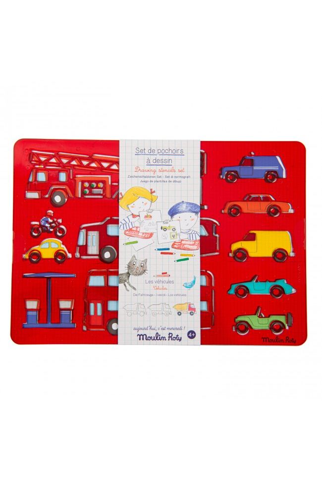 Set tekensjablonen voertuigen van Moulin Roty | Kids Conceptstore Le Fanfare