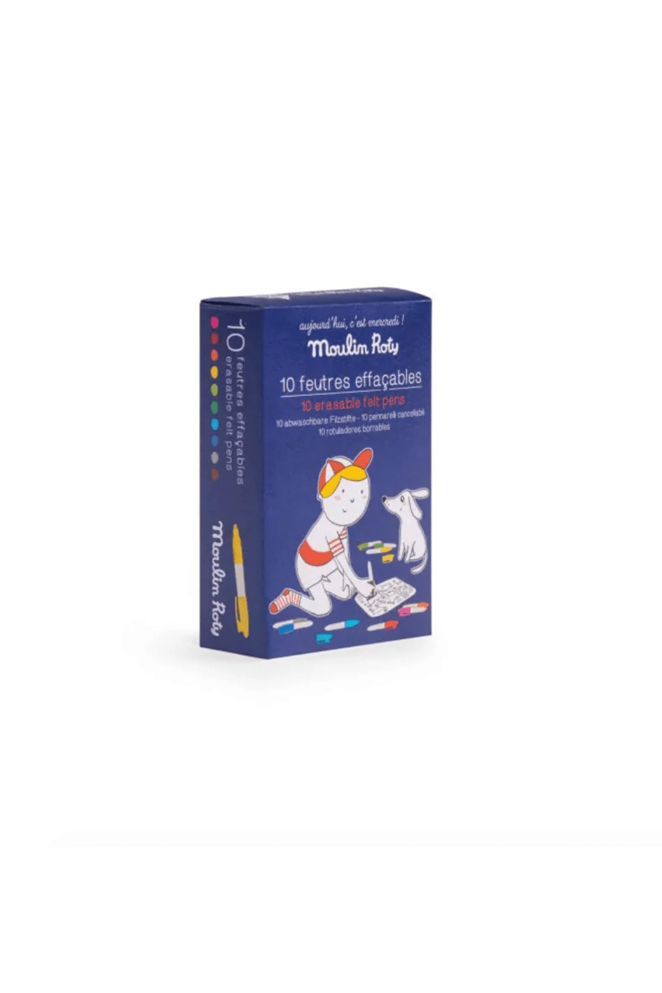 Set van 10 uitwisbare stiften - Aujourd'hui c'est mercredi van Moulin Roty | Kids Conceptstore Le Fanfare