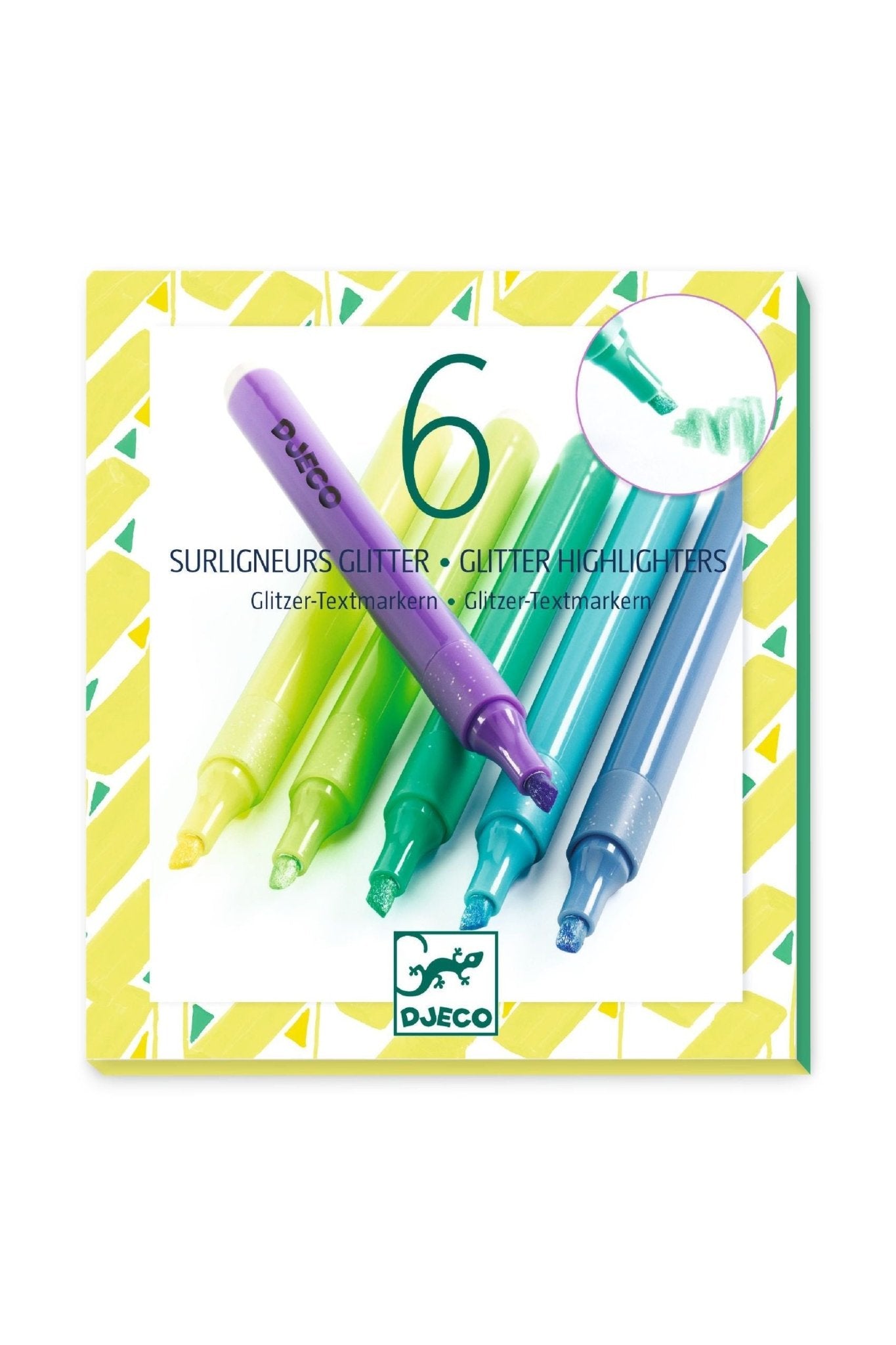 Set van 6 glitter markeerstiften - Mojito van Djeco | Kids Conceptstore Le Fanfare