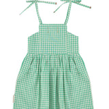 short dress - green & ecru checkered