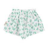 shorts - ecru w/ green flowers allover