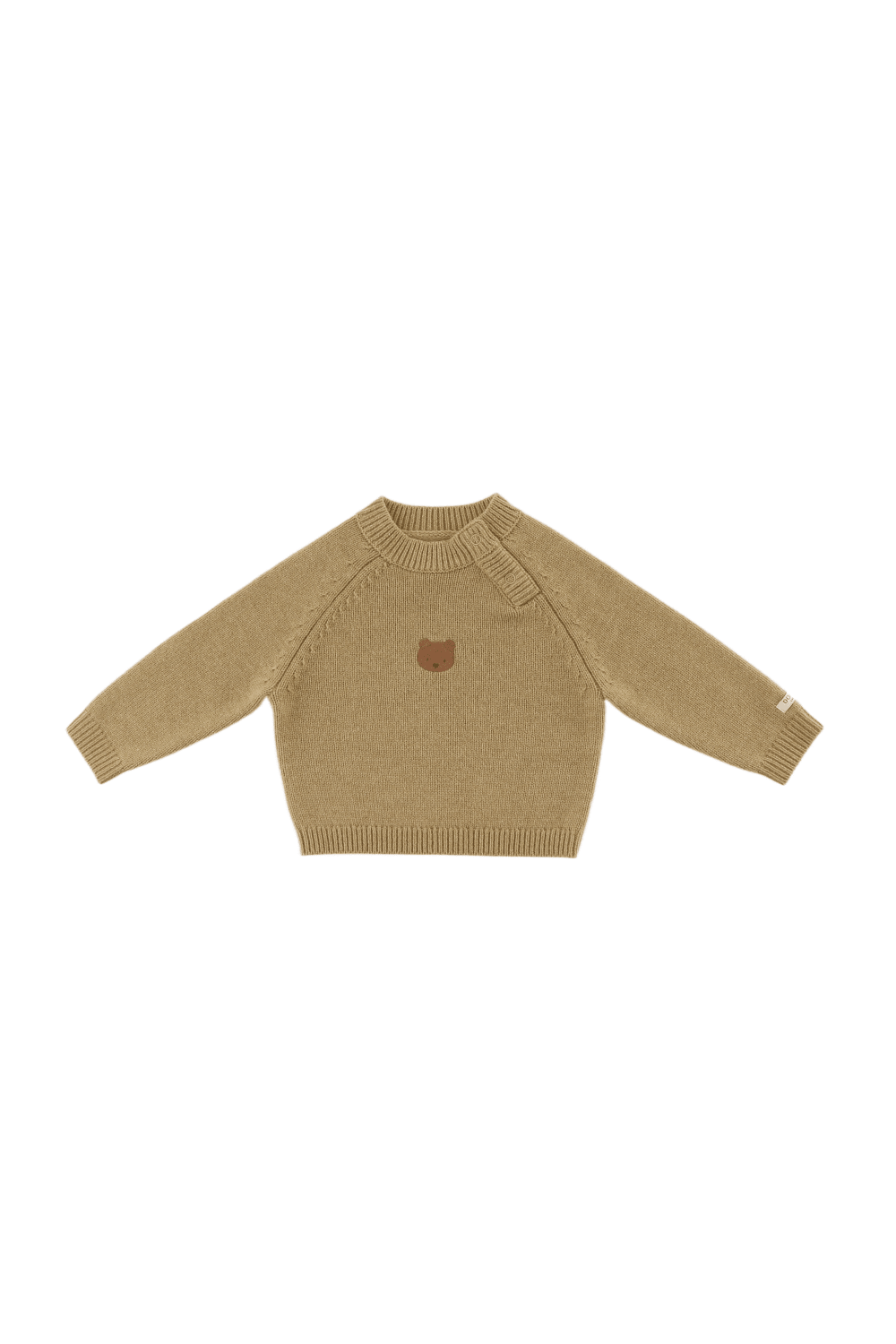 Sibbe Merino Wool Sweater - Bear - Sesame van Donsje Amsterdam | Kids Conceptstore Le Fanfare